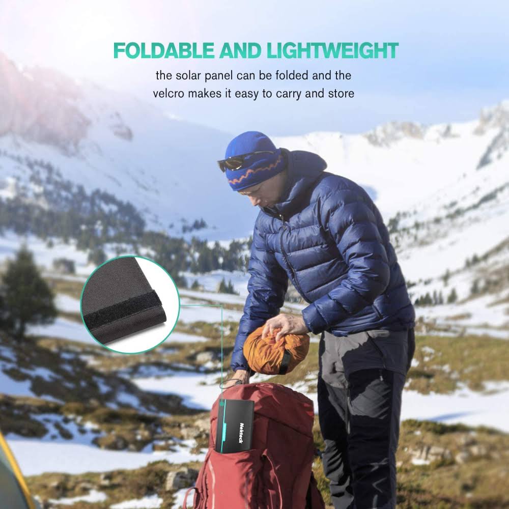 28W Foldable Portable Solar Charger with 2 USB Port, Waterproof M144