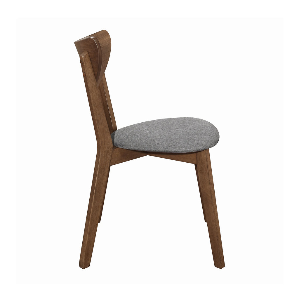 Upholstered Dining Chairs Grey and Natural Walnut (Set of 2) Q48020