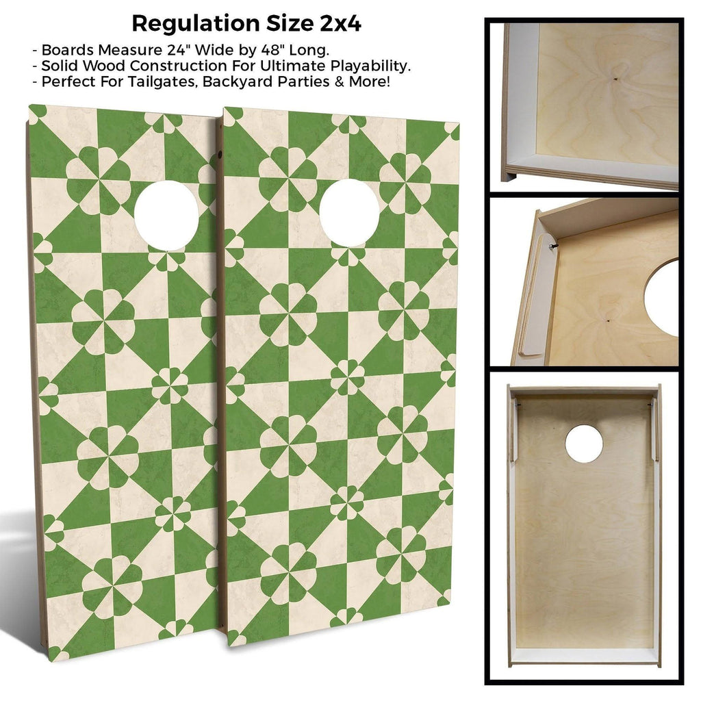Green Tile Cornhole Set with Carrying Case E3746