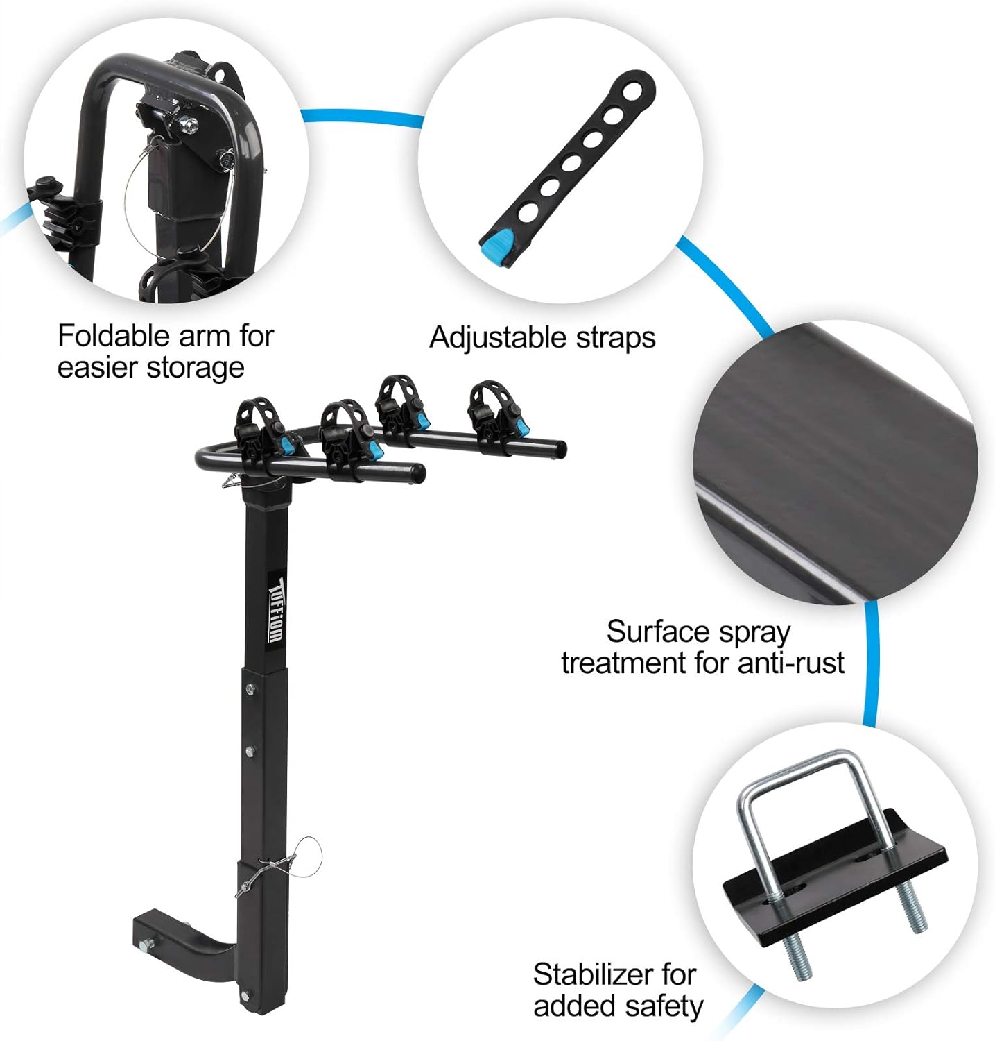 2-Bike Hitch Mount Rack with 2Inch Hitch Receiver, Black E34820