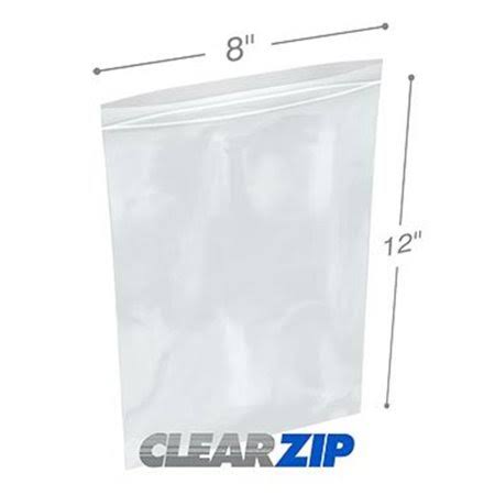 8 x 12 in. Clear Zip Lock Bags - Case of 1000 X645