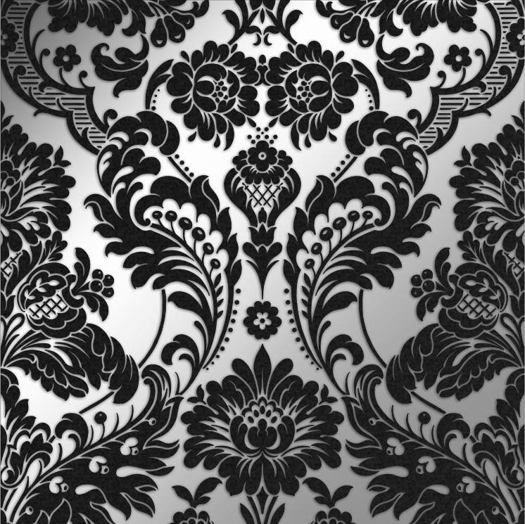 Gothic Damask Noir Wallpaper C69219