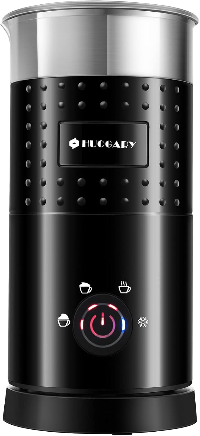 4 In 1 Electric Milk Frother and Steamer, 10.1-ounce, Black, Pack of 2 F55824