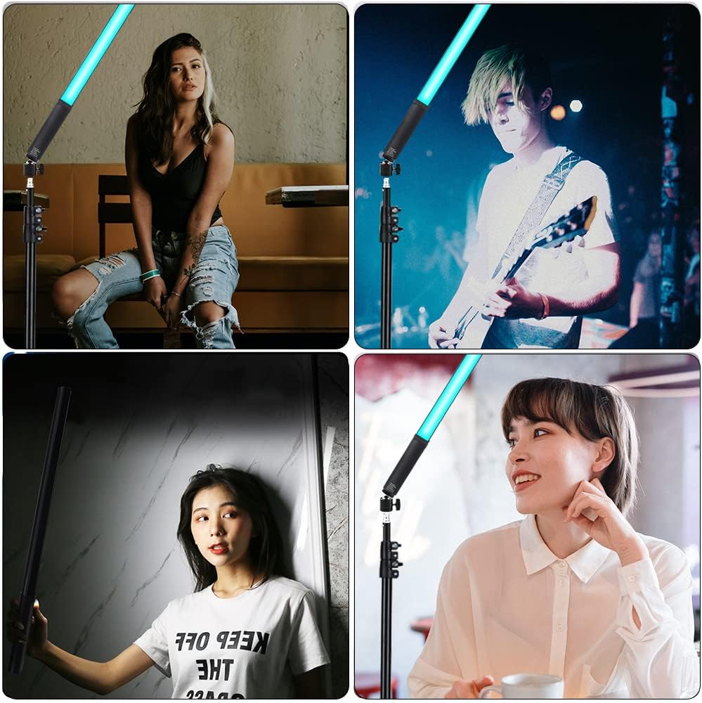 LED Light Sticks RGB Light Wand Photography Light Stick Video Lighting Kit 9 Color Modes with Tripods Pack of 2 P9949