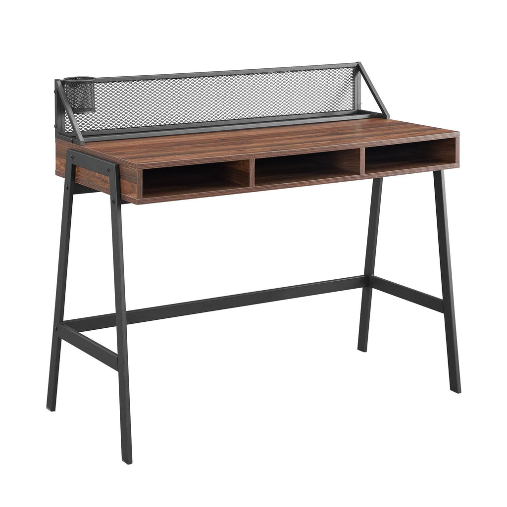 Dark Walnut Mesh Back Writing Desk A503