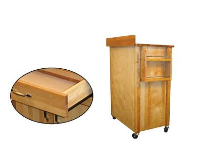 Butcher Block Cart with Backsplash N778906