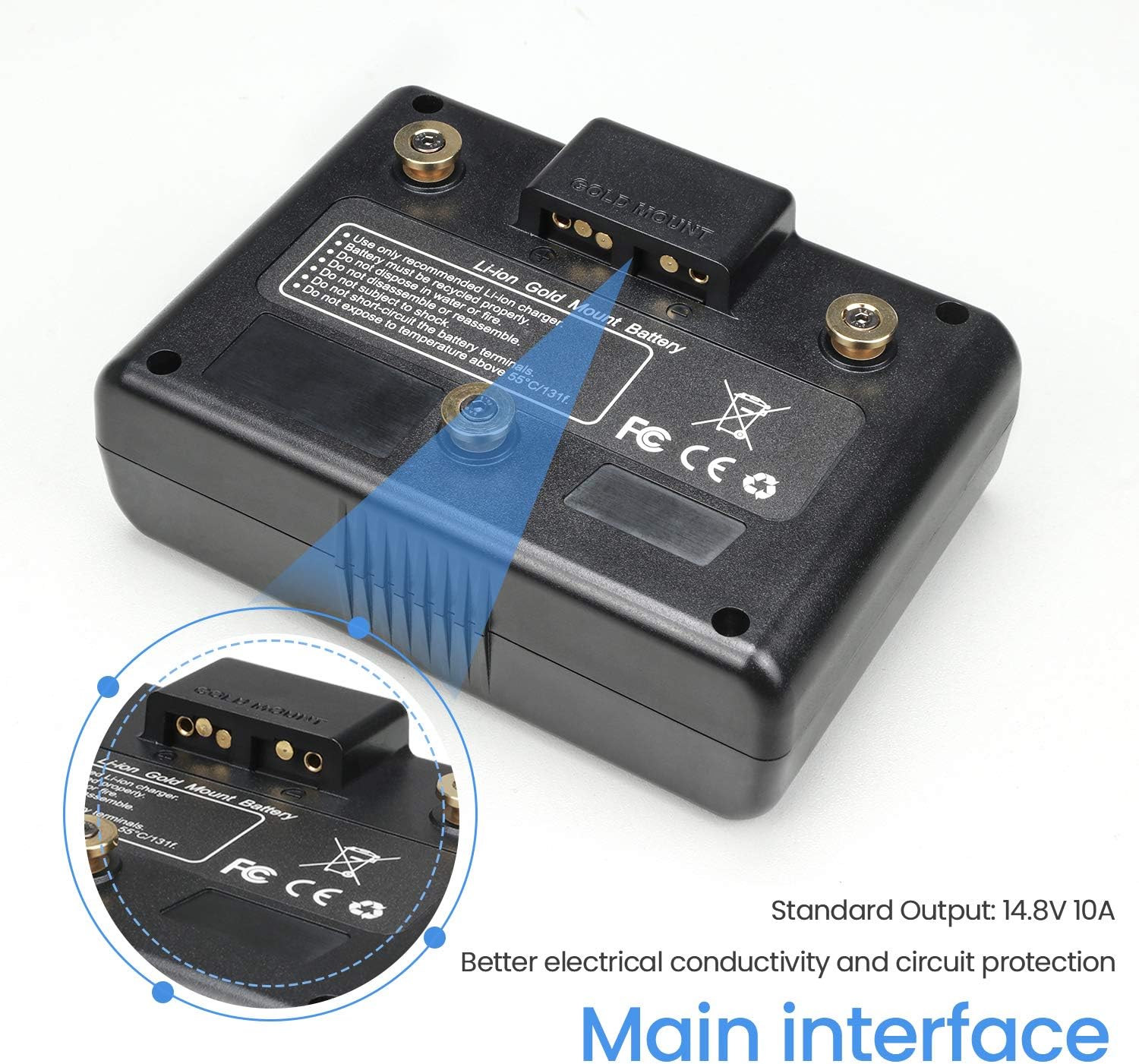 155Wh Gold Mount Battery with D-tap Charger and D-Tap Output Cable P53492