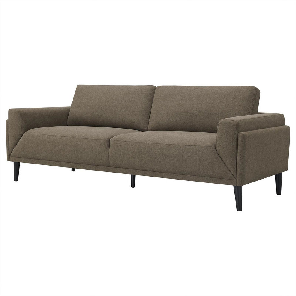 Brown Upholstered Fabric Sofa with Track Arms B75017