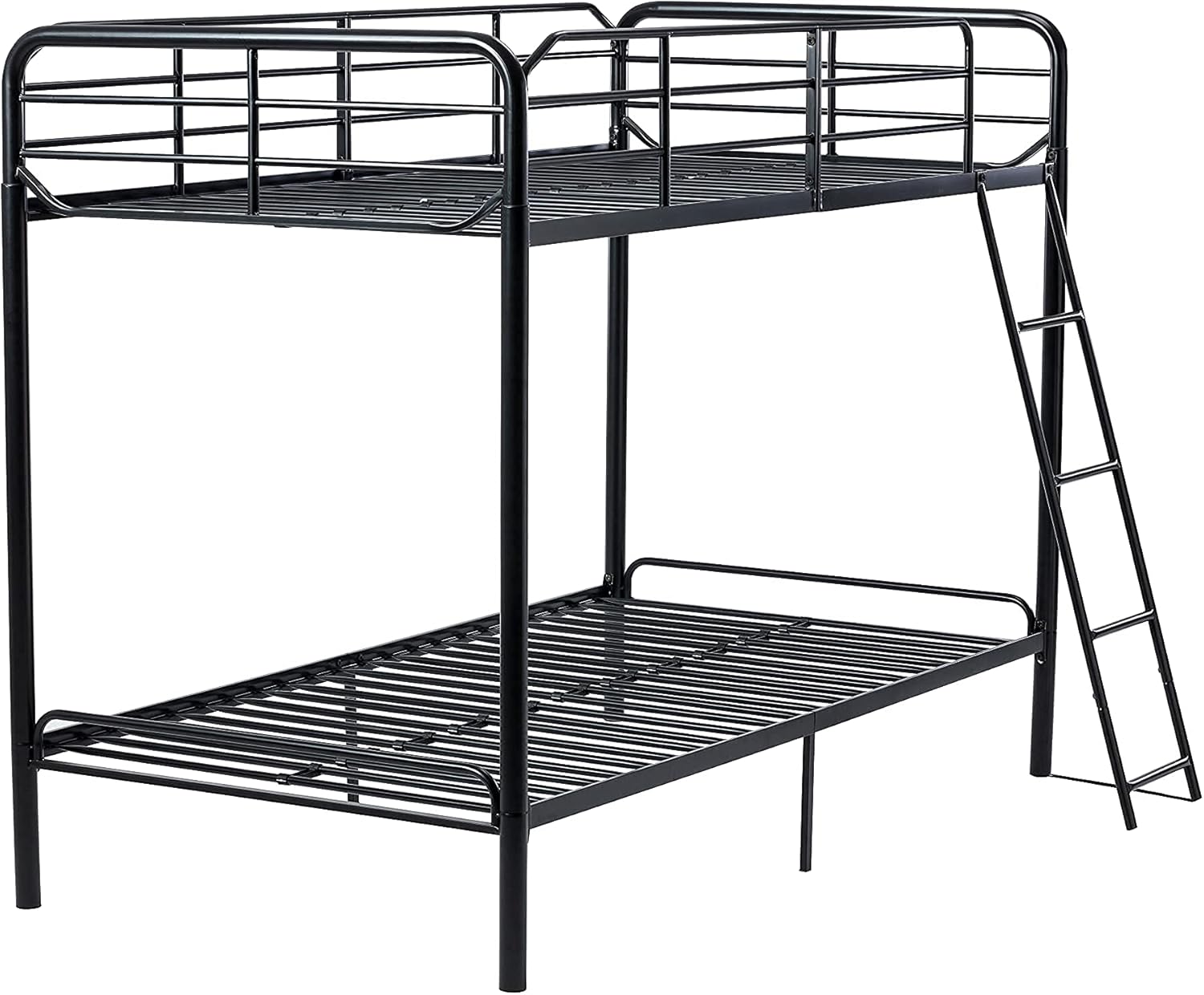 Twin Over Twin Black Stackable Bunk Bed with Ladder and Metal Frame G69722