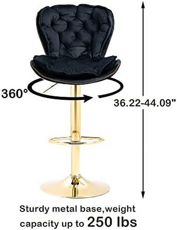Rose Red Velvet Adjustable Counter Stools with Swivel Seat B2892