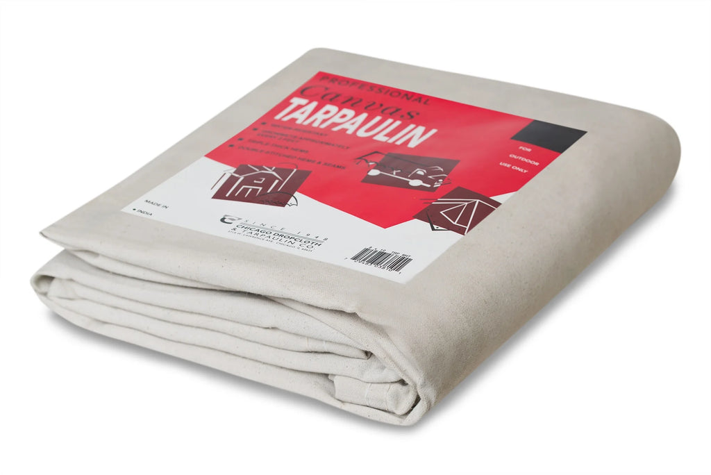 White 8 x 10 ft Canvas Tarp Cloth C33908