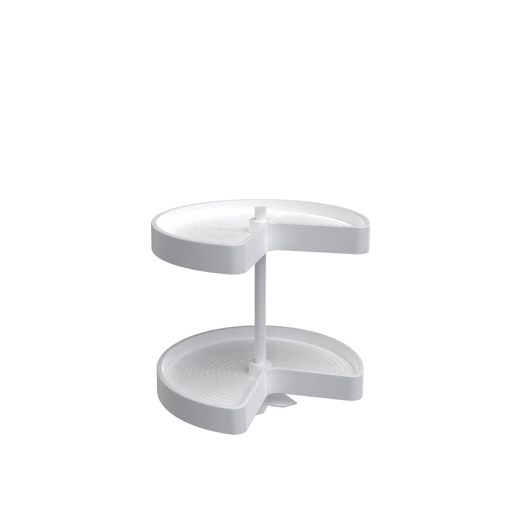 White Polymer Kidney Lazy Susan 2-Shelf E403414