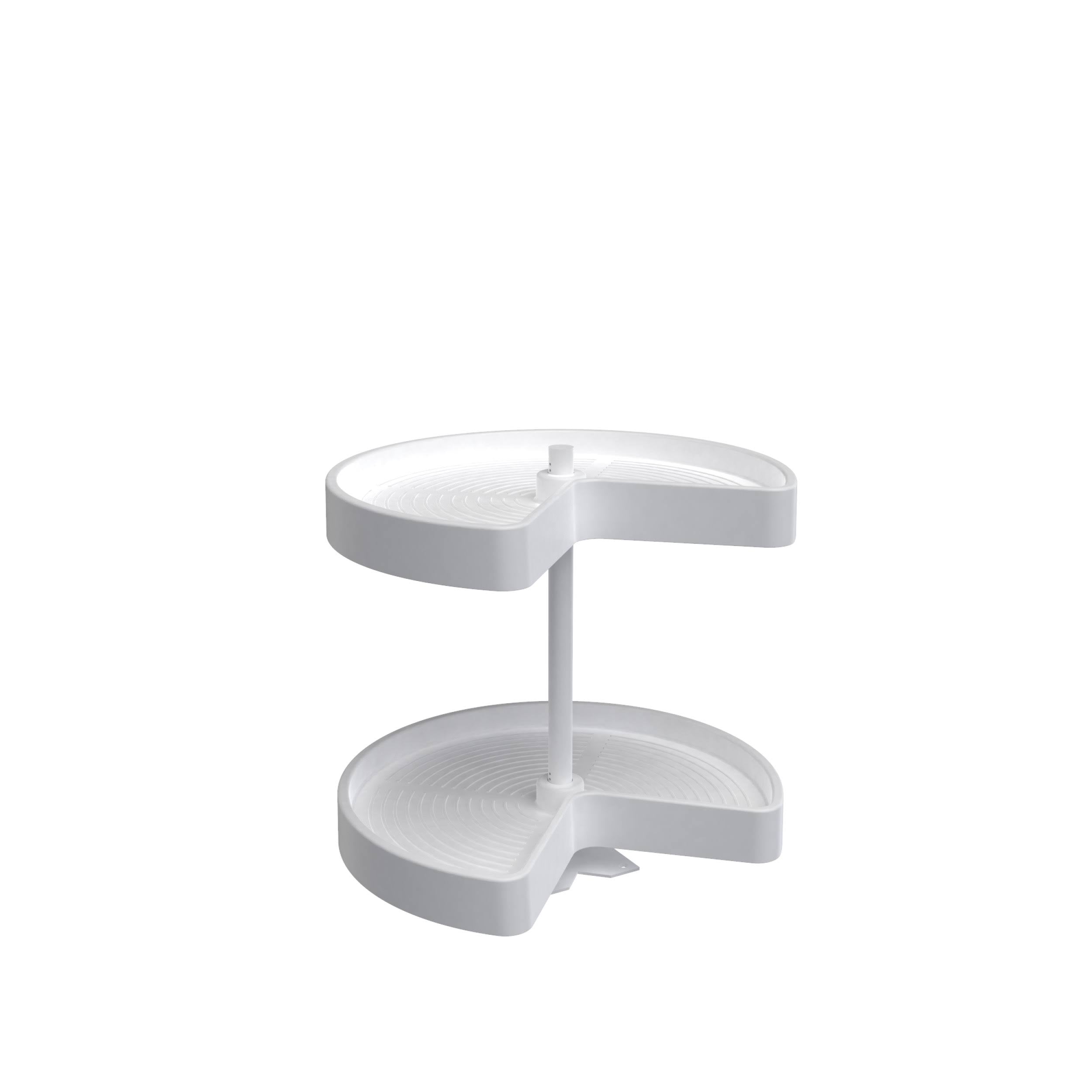 White Polymer Kidney Lazy Susan 2-Shelf E403414
