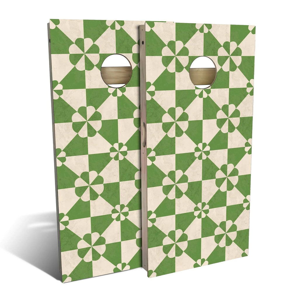 Green Tile Cornhole Set with Carrying Case E3746