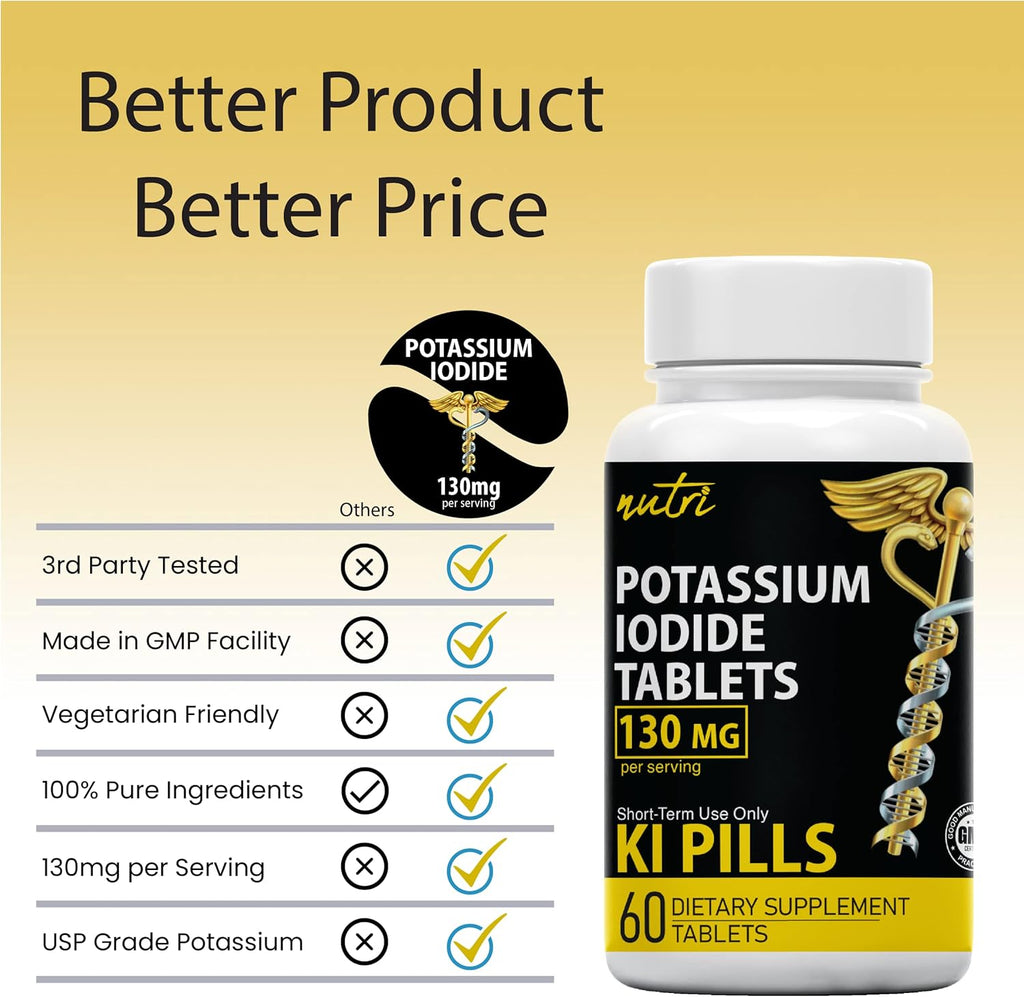 Potassium Iodide Tablets 130 mg (300 Tablets) Pack of 2 H846365
