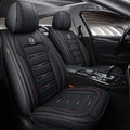 Black Leather Car Seat Covers 5 Seats Full Set D474