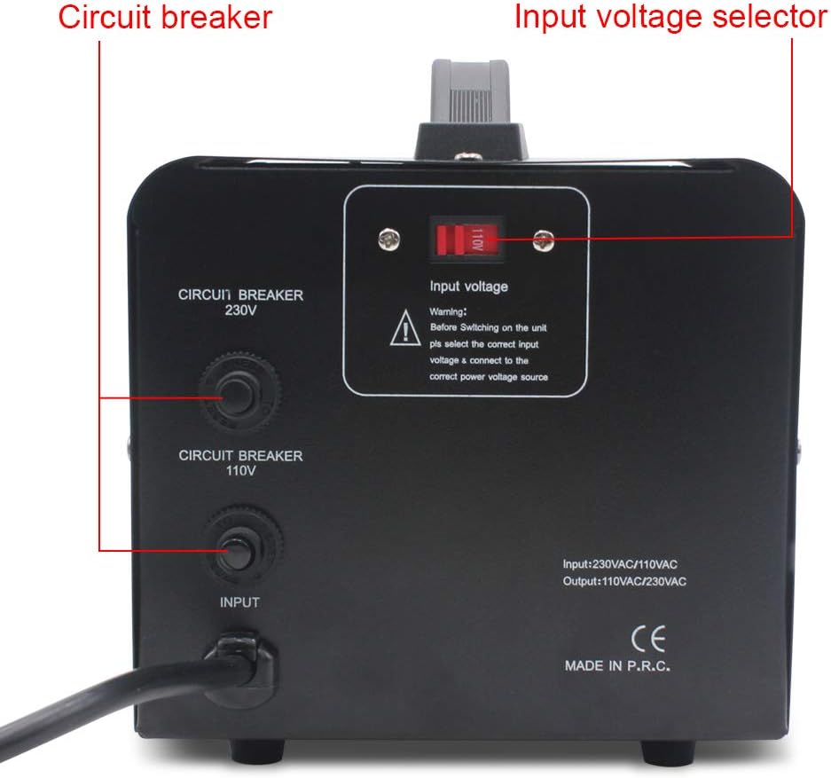 Voltage Transformer Converter 1000 Watt Step Up/Down with 2 US Outlets, 2 Universal Outlets F9759