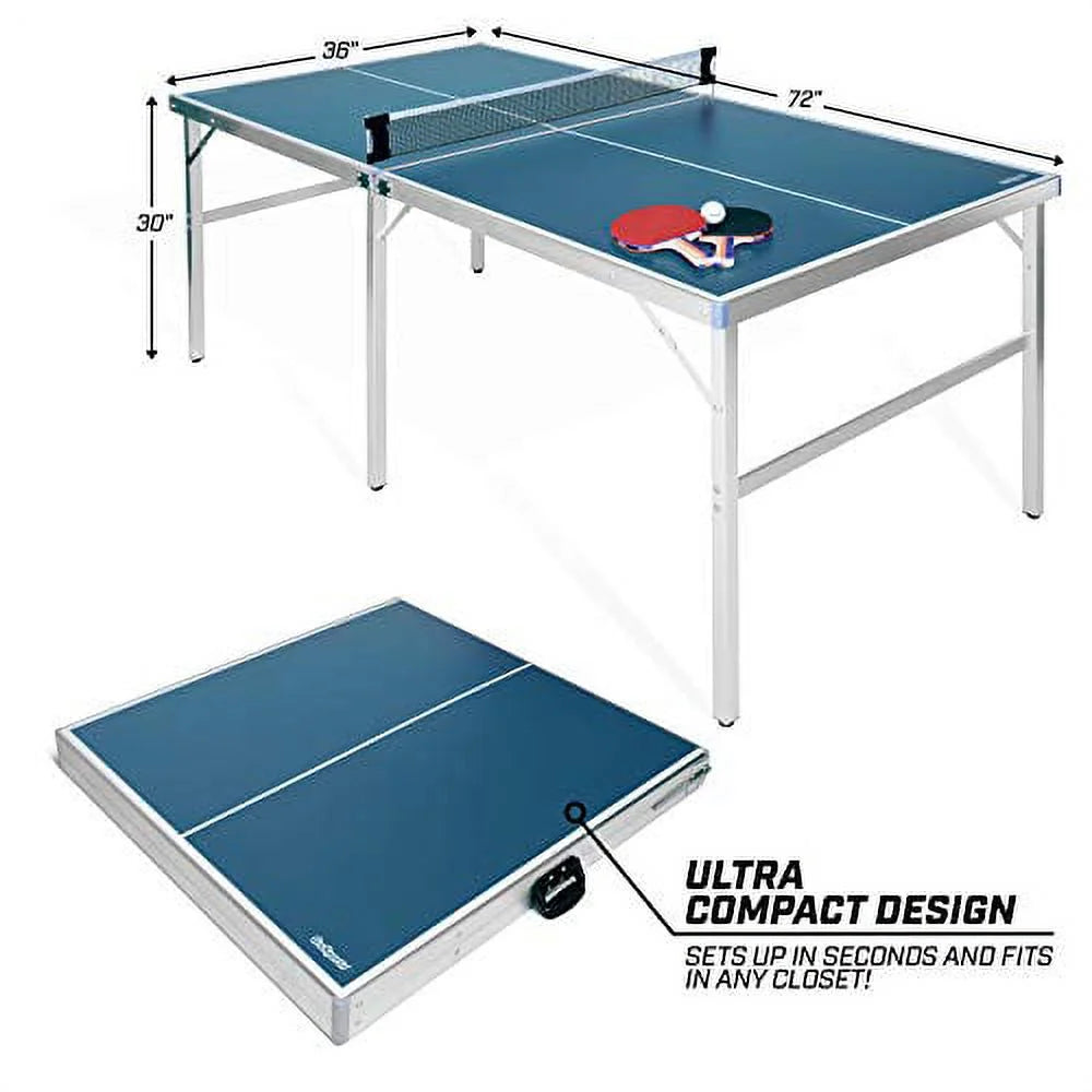 6’x3’ Portable Table Tennis Game Set with 2 Paddles and 4 Balls I81649