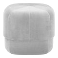 Beige Velour Pouf A3775