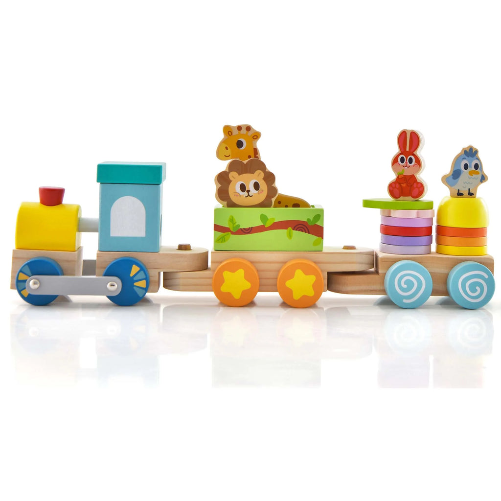 Wooden Stackable Train Set with Animal Toys & Locomotive O808011