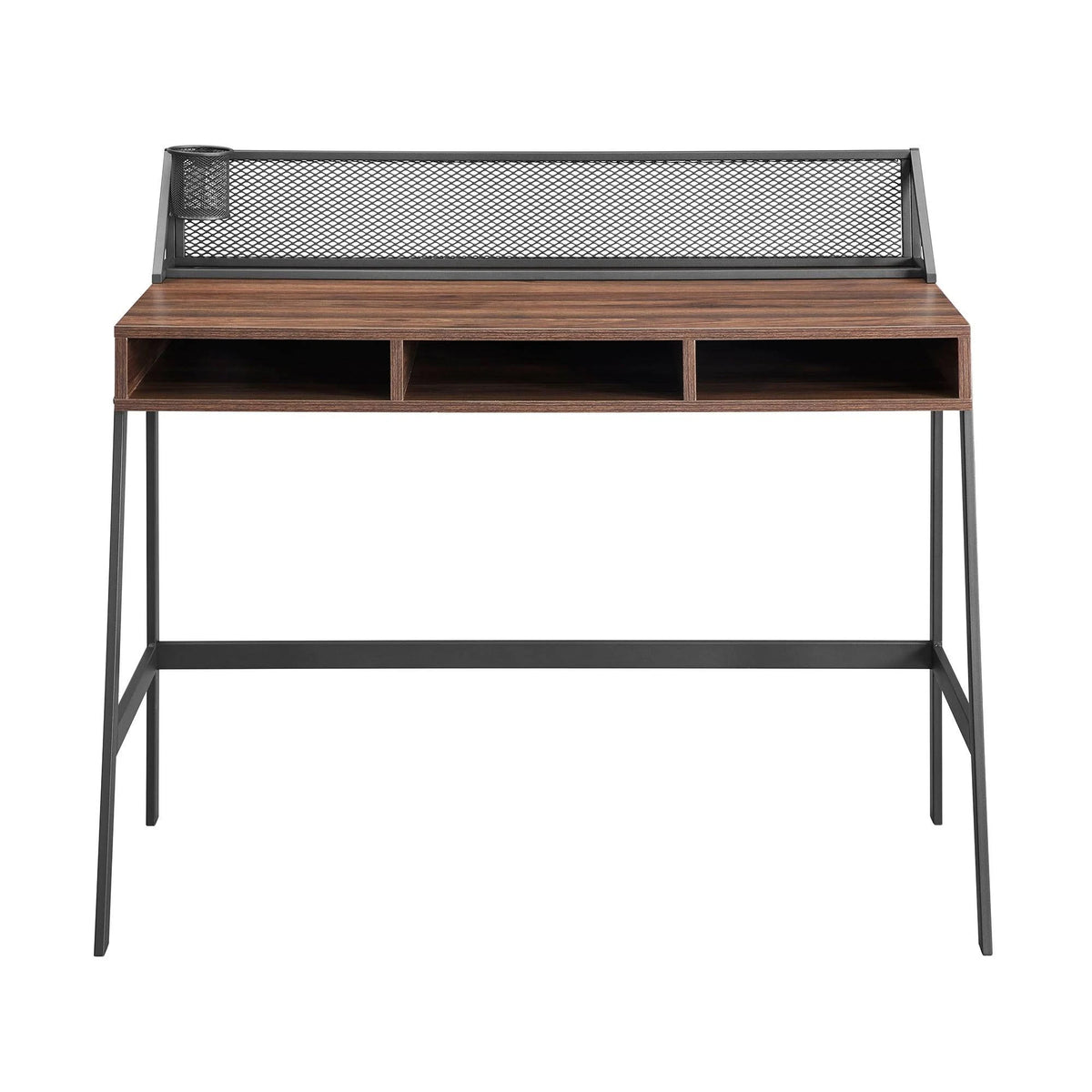 Dark Walnut Mesh Back Writing Desk A503