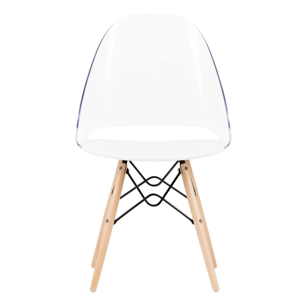 Clear and White Dining Side Chair N2615