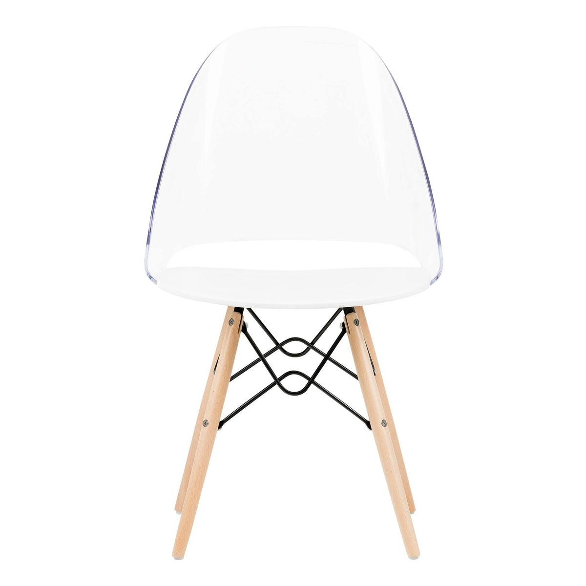 Clear and White Dining Side Chair N2615