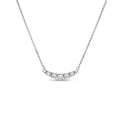 10K White Gold Diamond Curved Bar Necklace 16" B285947