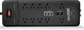 10-Outlet Straight Plug 3500 Joules Heavy Duty Surge Protector (25 FT, WHT) Pack of 2 L1351