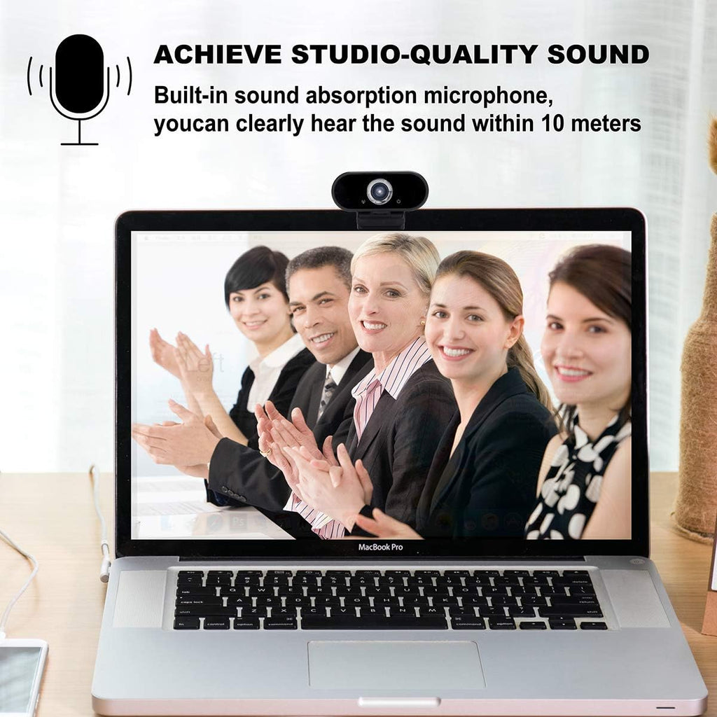 HD 1080P USB Webcam with Tripod and Privacy Cover, Pack of 2 C9189