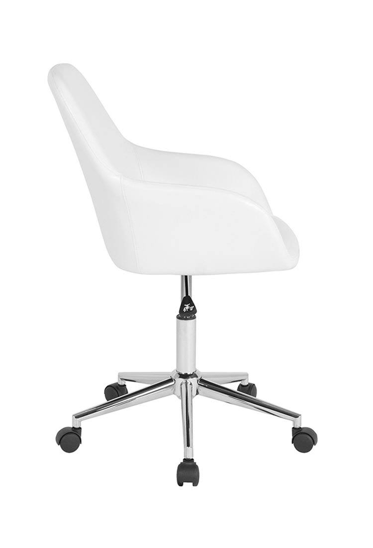 Gray Leather Mid-Back Chair E6152