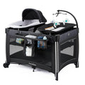 Grey Deluxe Playard with Changing Table and Storage Shelf B117