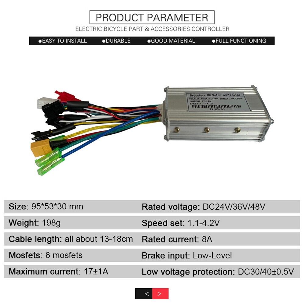 36/48V 17A Sine Wave Controller S810 Display Throttle 8 PAS Kit For E-bike MTB V42056