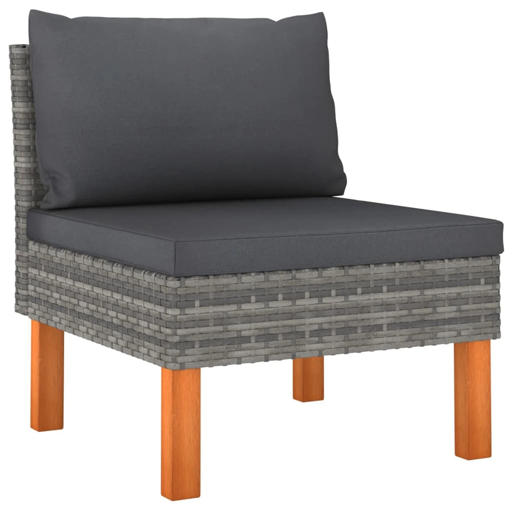 12 Piece Poly Rattan Garden Set with Cushions Gray S11271