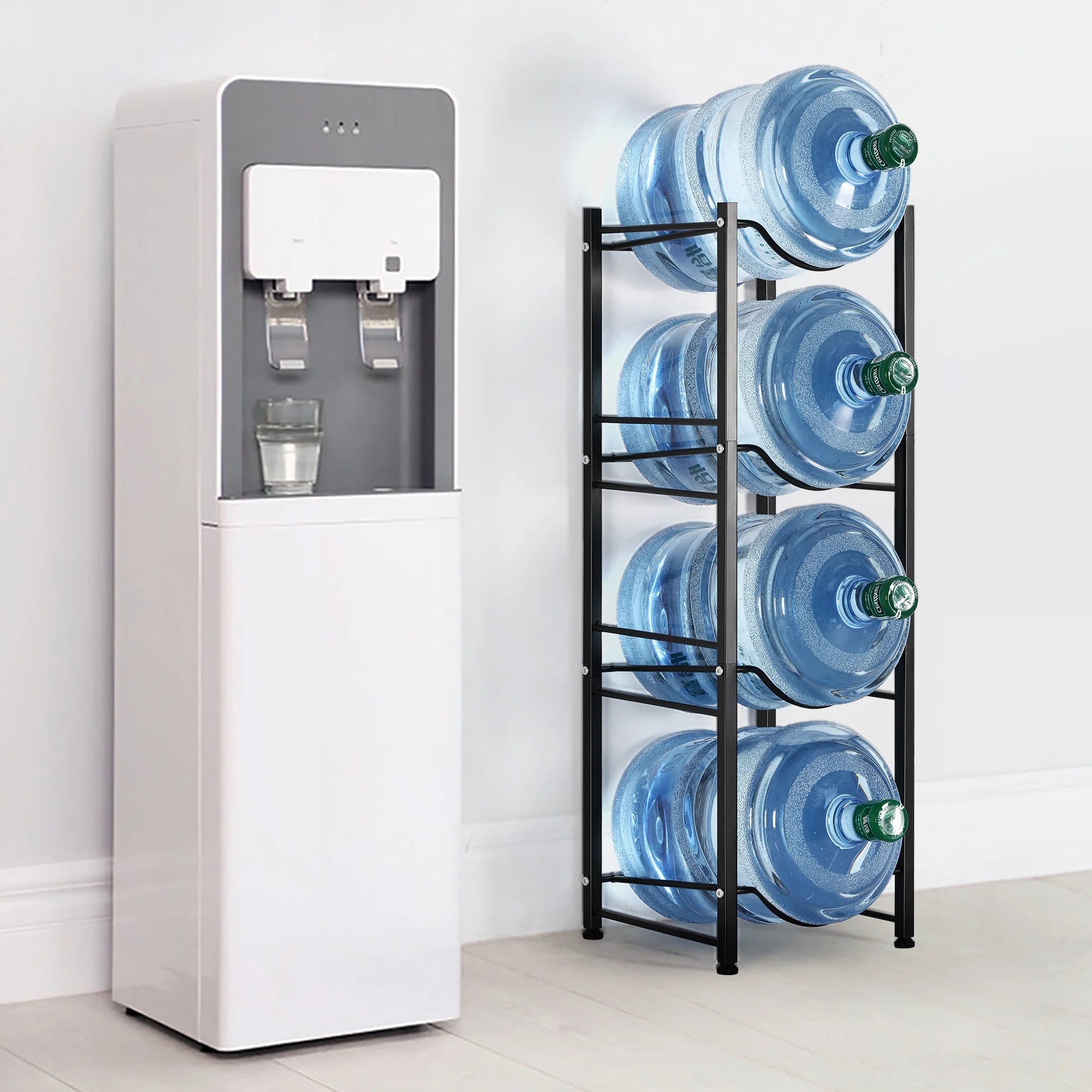 4-Tier Heavy Duty Water Bottle Holder Storage Rack J646
