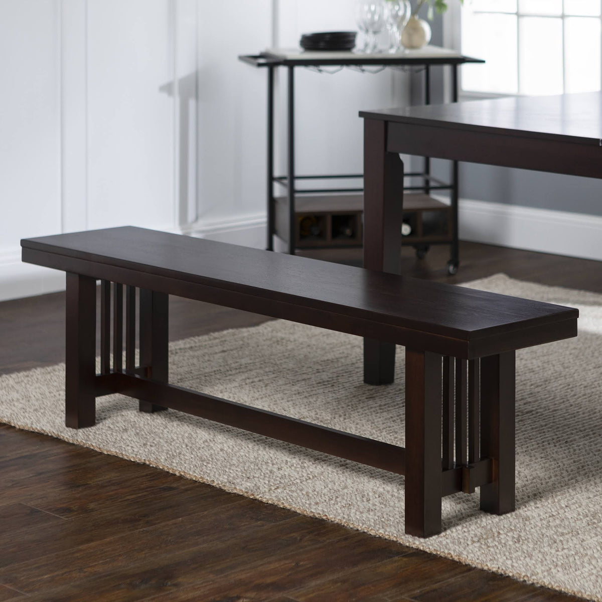 Cappuccino Wood Dining Bench A366916