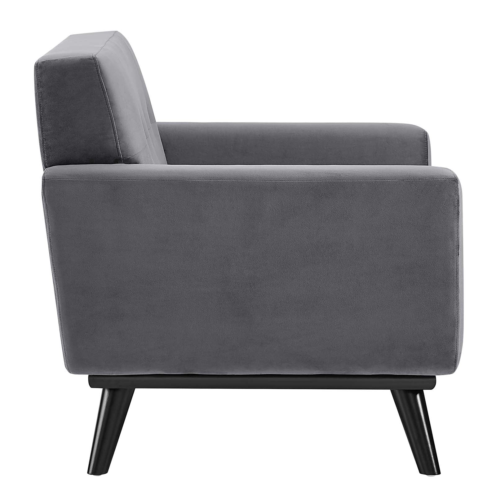 Gray Tufted Velvet Armchair O837505
