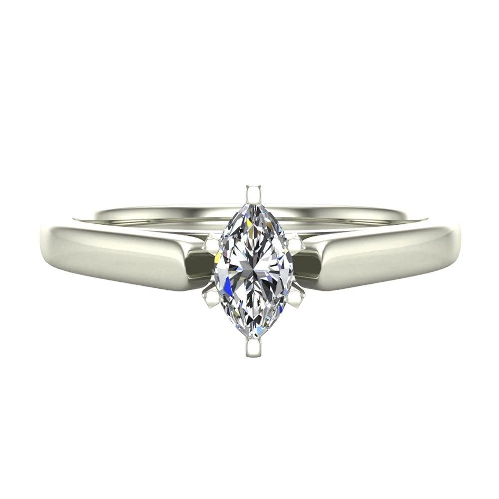 14K White Gold 1/3 Carat Diamond Solitaire Ring E237