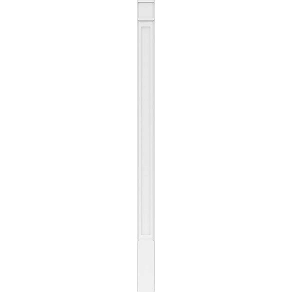 6x22W x 96x22H x 2x22P Flat Panel PVC Pilaster with Decorative Capital and Base (Pair) I5284