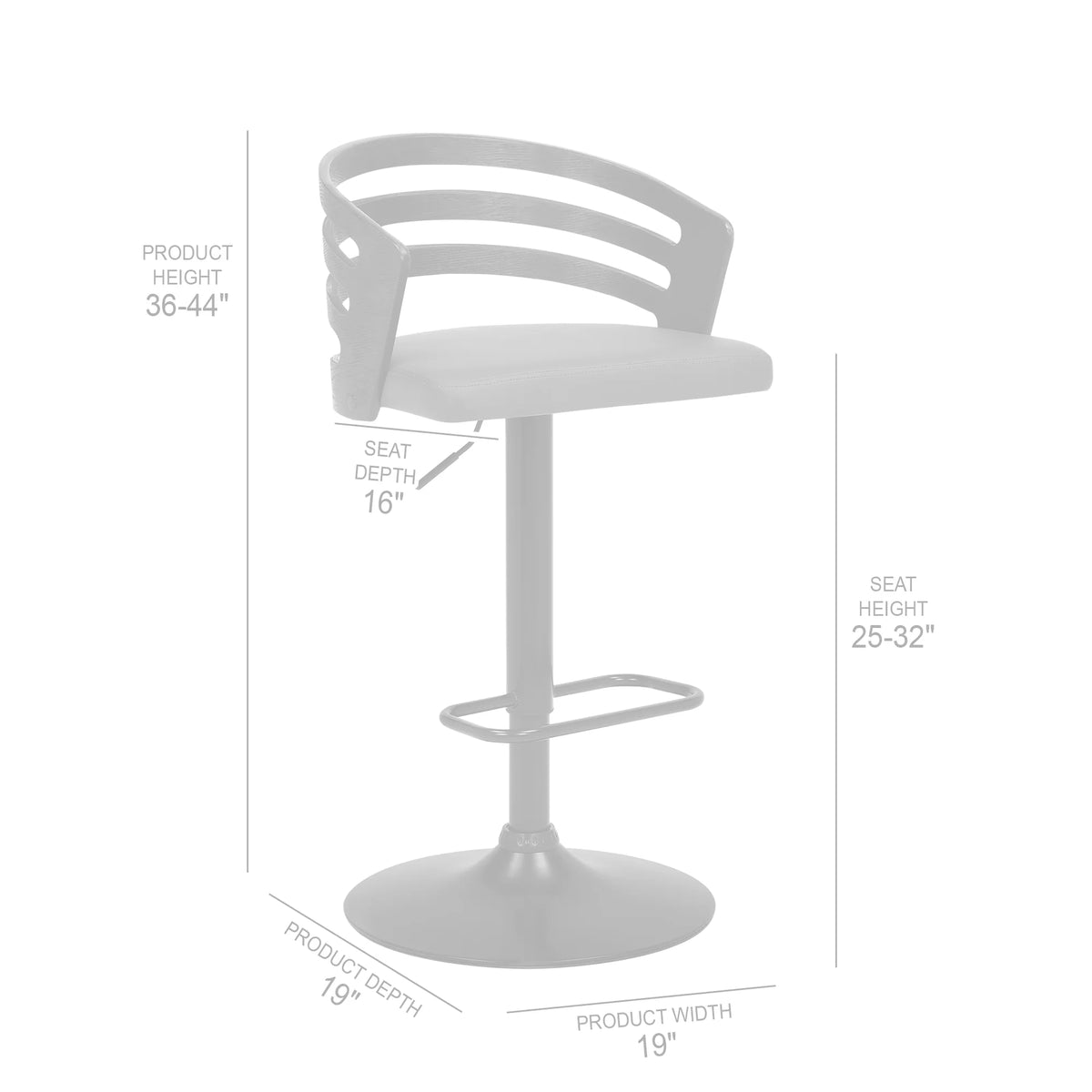 Gray/Black Faux Leather Swivel Bar Stool Z75467