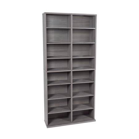 25 inchx54 inch Adjustable Wood Media Storage Shelf Bookcase Y6343