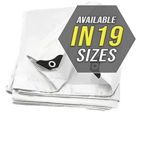 White Heavy Duty 10x20 Waterproof Tarp Cover W4490