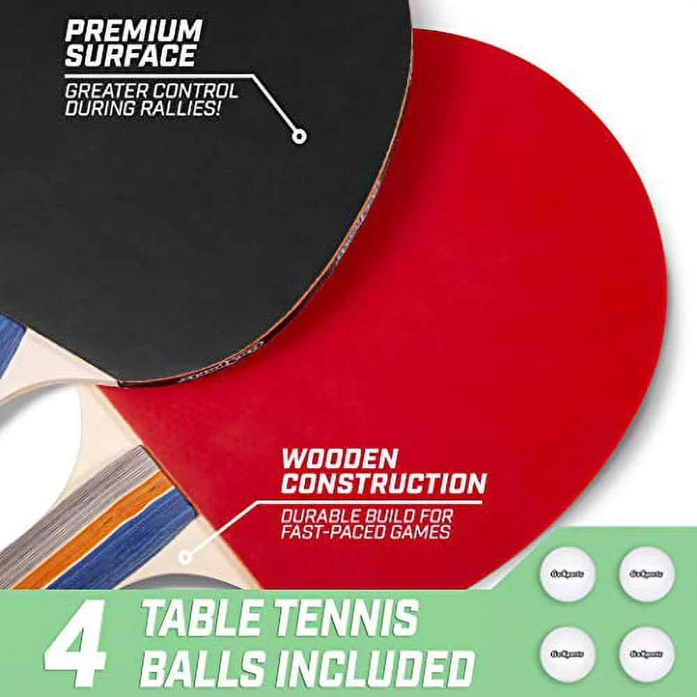 6’x3’ Portable Table Tennis Game Set with 2 Paddles and 4 Balls I81649