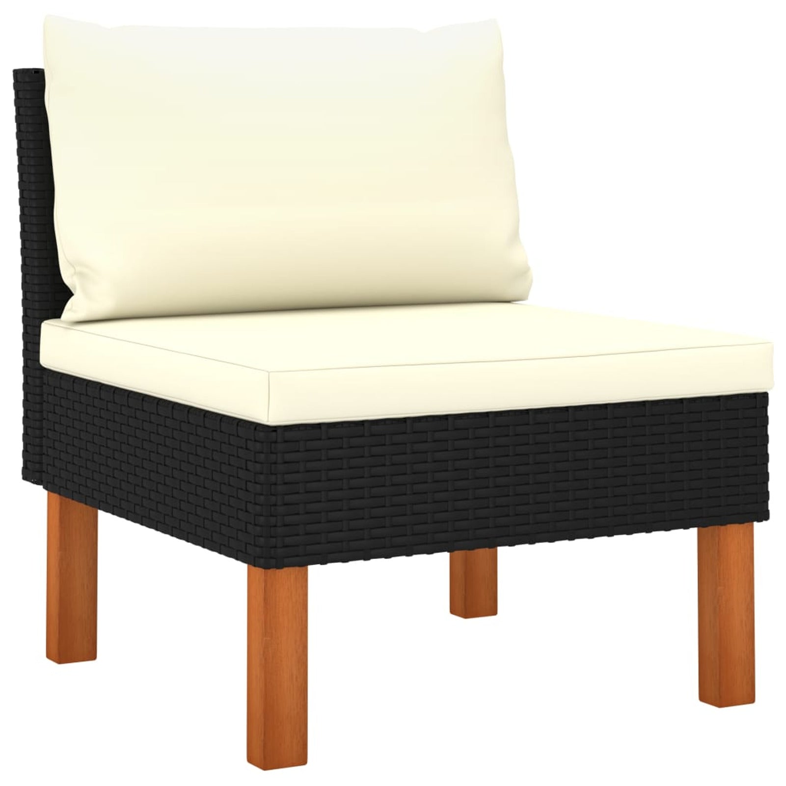 8 Piece Black Poly Rattan Outdoor Sectional Furniture Set A886946