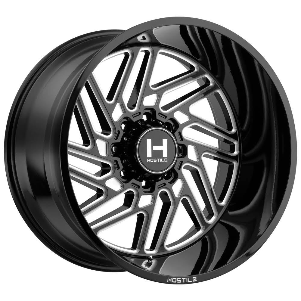 20x9 8x180 Blade Cut Black Wheel K529