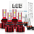 9005 +H11 High/Low Beam LED Headlight Bulbs + H16 LED Fog Light Bulbs, 6000K Cool White, Pack of 6 P998133