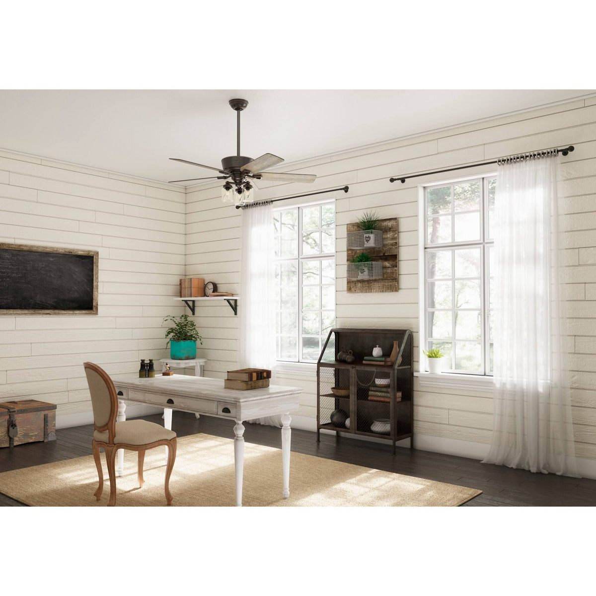 Brushed Nickel Ceiling Fan with LED Light L206607