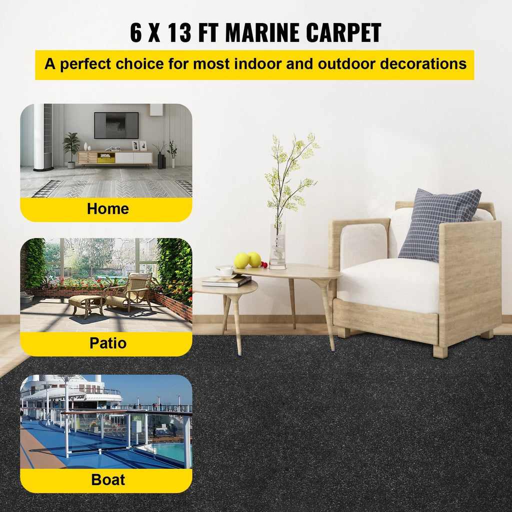 6 ft x 13.1 ft Marine Grade Waterproof Cuttable Carpet R56513