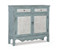 Blue 2-Door 2-Drawer Console Table with Shelves C482