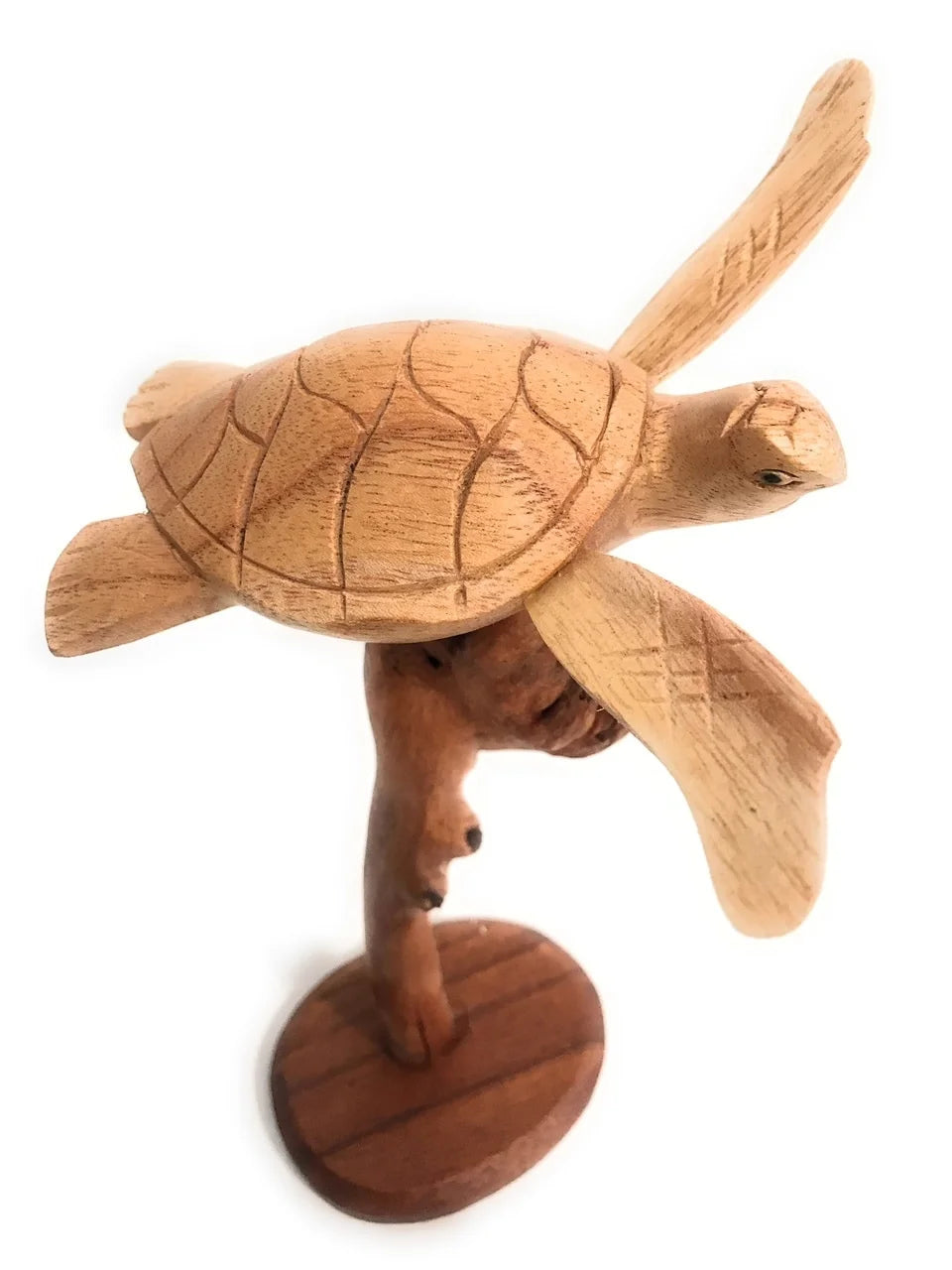 Carved Sea Turtle with Driftwood Base O76323